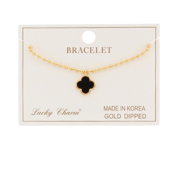 MOP Clover Charm Ball Chain Bracelet - Picture 2 of 2